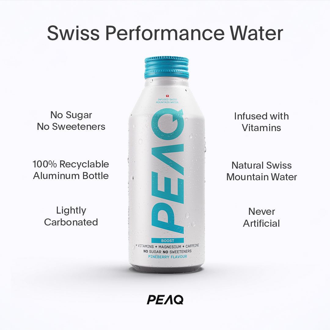 PEAQ BOOST Pineberry Swiss Performance Water – Nährwerte und Key Facts
