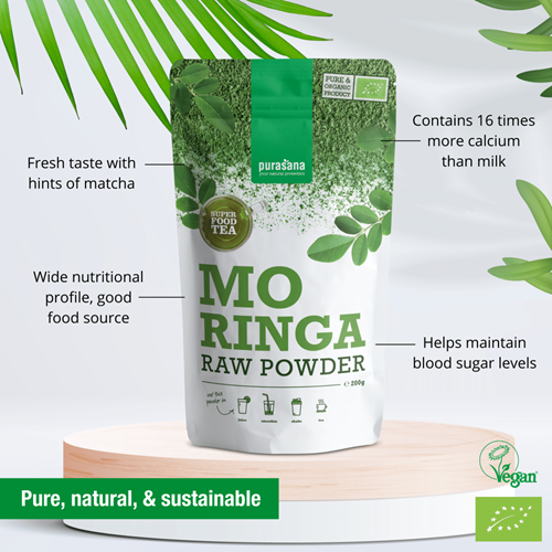 Purasana-Superfood-MORINGA-Powder-BIO-200-Gramm-Indien-Info