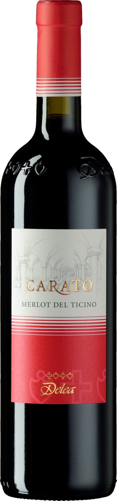 Angelo Delea Merlot Ticino DOC Carato 2021 Rotwein Kiste 3 x 150 cl / 13.5 % Schweiz – Produktansicht