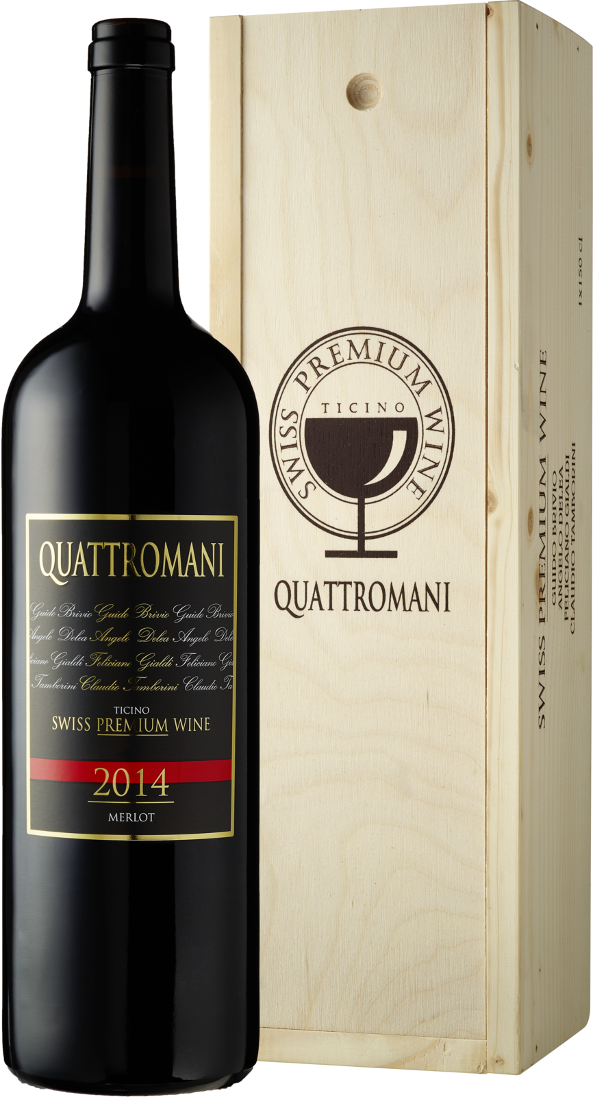 Angelo Delea Merlot Quattromani Ticino DOC 2023 Rotwein 150 cl / 13.5 % Schweiz – Produktansicht