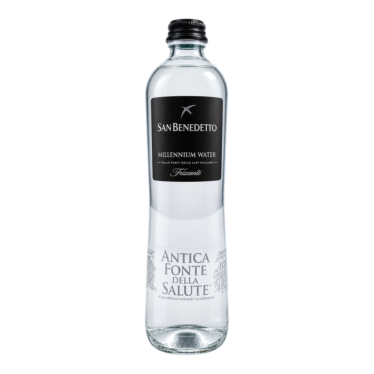 San Benedetto MILLENNIUM WATER SPARKLING Frizzante Glas Kiste 15 x 650 ml Italien