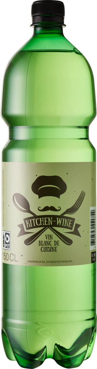 Kitchen-Wine Vin blanc de Cuisine de différents pays d’UE-/tier Weisswein Kiste 24 x 150 cl PET – Produktansicht