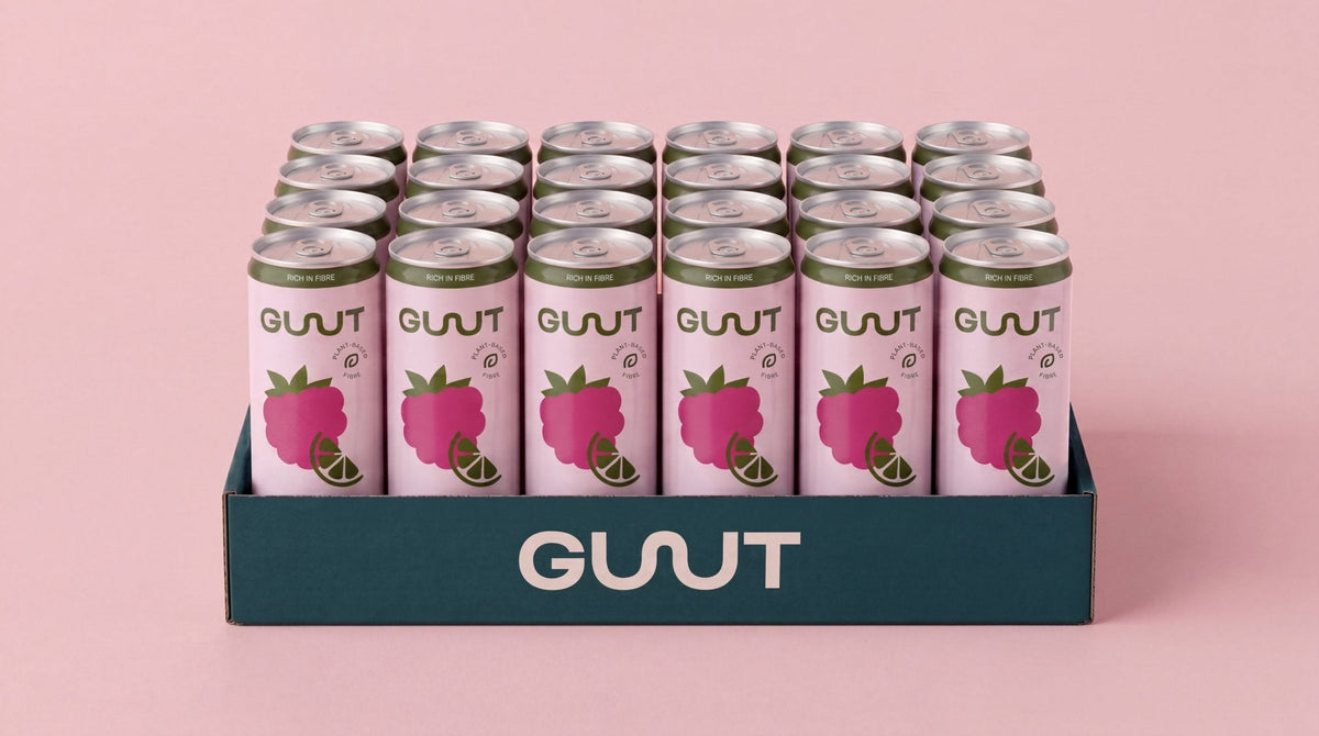 GUUT Prebiotic Soda Himbeere Limette Kiste 24 x 330 ml Schweiz – Ansicht 2