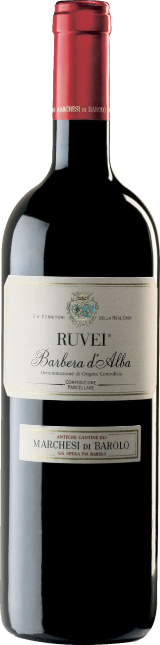 Marchesi di Barolo Barbera d'Alba DOC Ruvei 2023 Rotwein Kiste 6 x 75 cl – Produktansicht