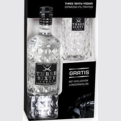 THREE SIXTY Geschenkset mit einem Glas 70 cl / 37.5 % Deutschland