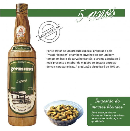 GERMANA Cachaca BRASIL 5 Years 70 cl / 43 % Brasilien – Bild 2