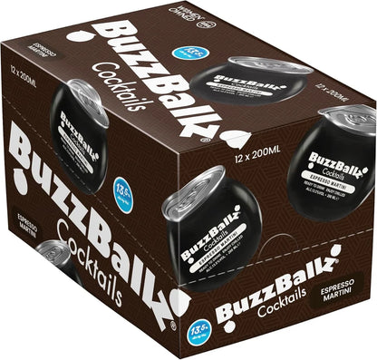 BuzzBallz Espresso Martini Cocktail Kiste 12 x 200 ml / 15 % USA