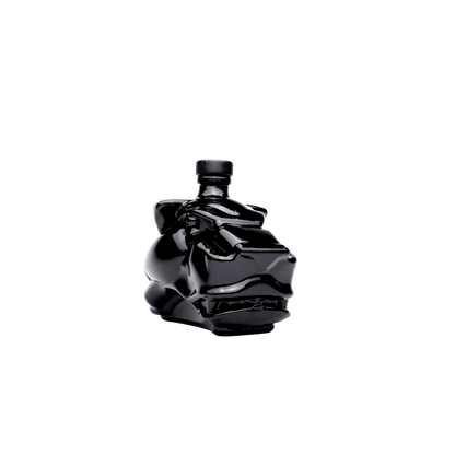 Mitre-Mezcal_Artesanal_Joven_schwarze_Jaguar-Kopf-Flasche