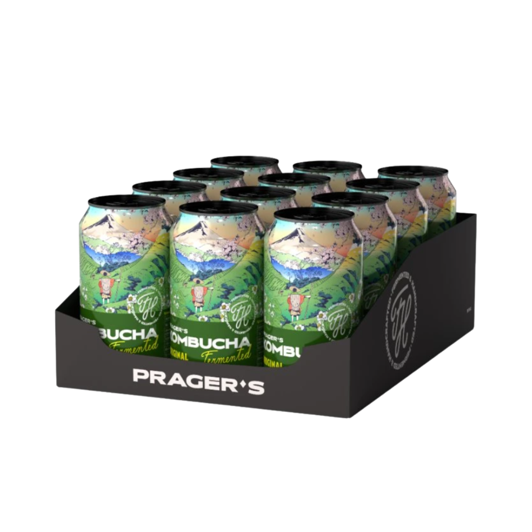 PRAGER'S Kombucha Original Kiste 24 x 330 ml Tschechien – Kistenansicht