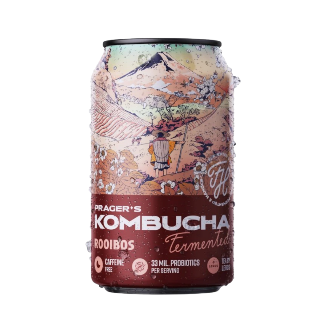 PRAGER'S Kombucha Rooibos Kiste 24 x 330 ml Tschechien – Dose