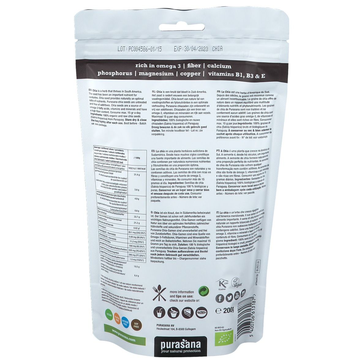 Purasana-Superfood-CHIA-SEEDS-BIO-200-Gramm-Paraguay1