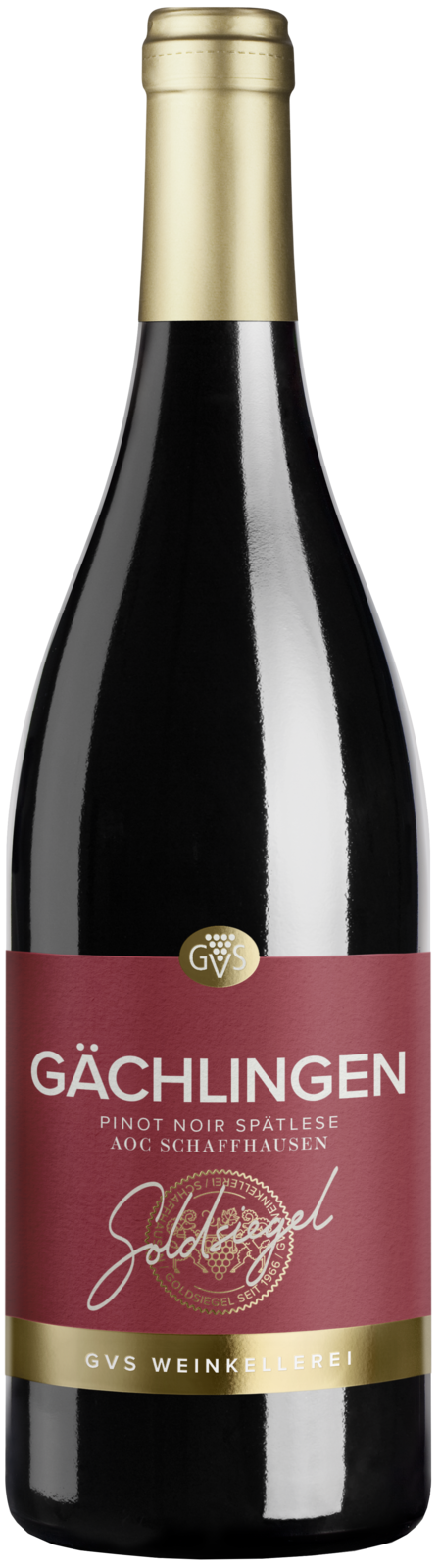 GVS Weinkellerei Pinot Noir Spätlese Gächlinger Goldsiegel AOC 2023 Rotwein Kiste 6 x 75 cl / 14.5 % Schweiz – Produktansicht