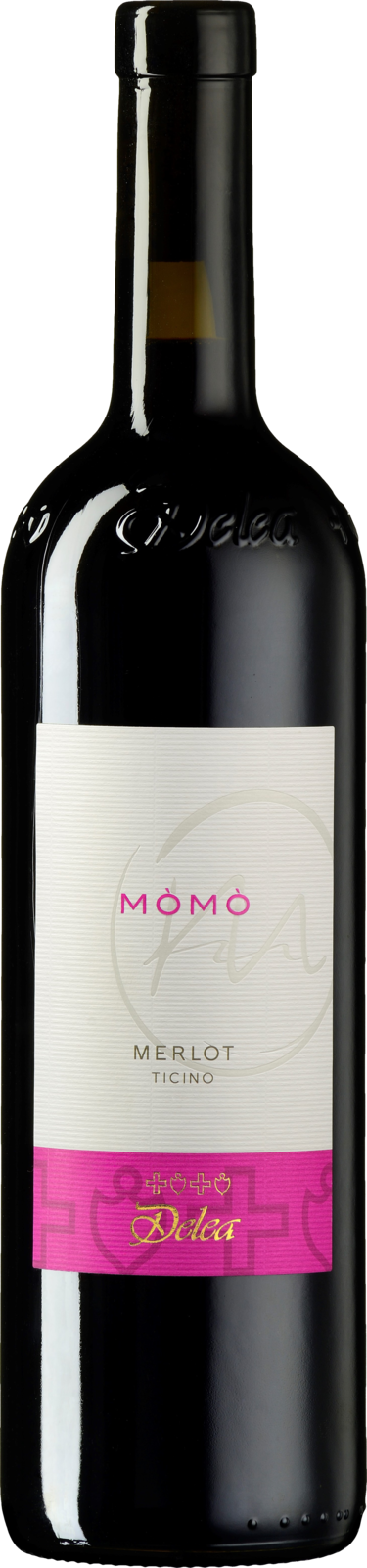 Angelo Delea Merlot del Mendrisiotto Ticino DOC Momò 2023 Rotwein Kiste 6 x 75 cl / 13 % Schweiz – Produktansicht