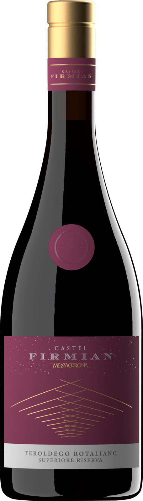 Castel Firmian Mezzacorona Teroldego Rotaliano Superiore Riserva Trentino DOC 2022 Rotwein Kiste 6 x 75 cl / 13 % Italien – Produktansicht