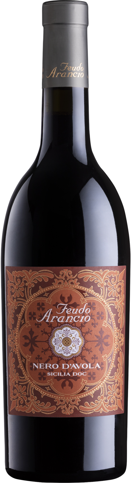 Mezzacorona – Feudo Arancio Nero d'Avola Sicilia DOC 2024 Rotwein Kiste 6 x 75 cl / 13 % Italien – Produktansicht