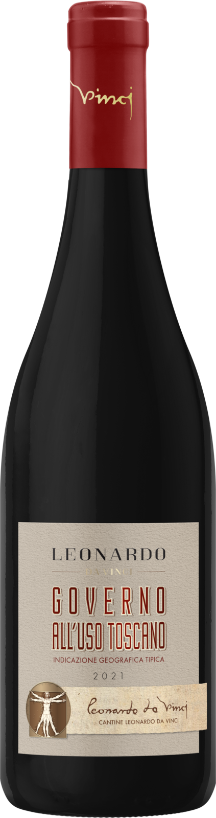 Leonardo da Vinci Vitruvian Governo Toscana IGT 2024 Rotwein Kiste 6 x 75 cl / 12 % Italien – Produktansicht