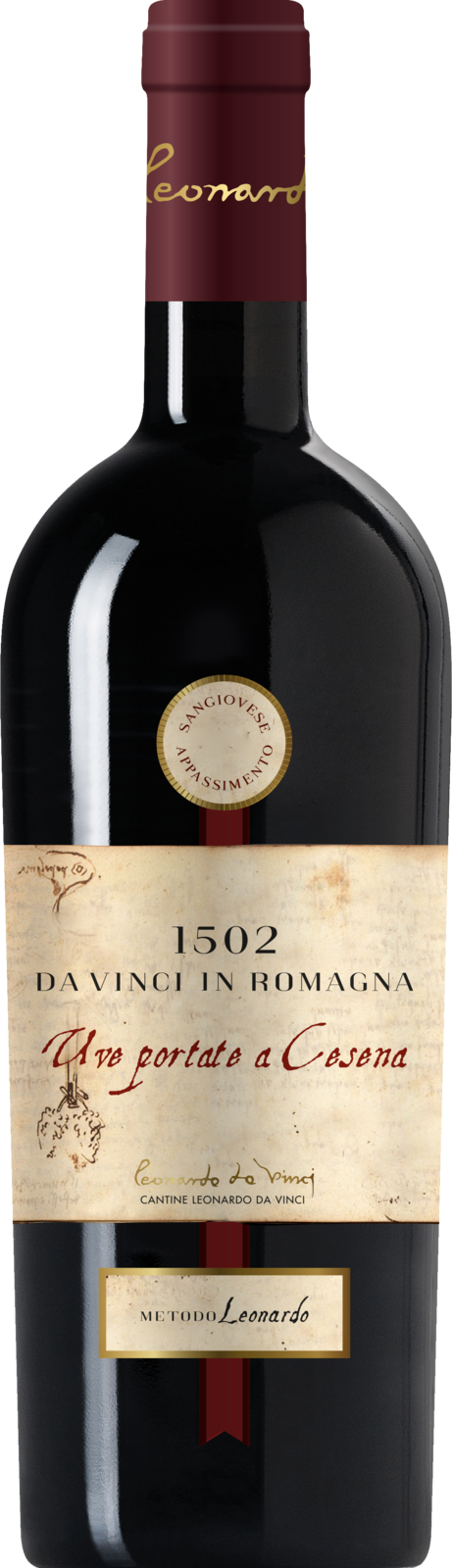 Leonardo da Vinci 1502 Emilia-Romagna Appassimento DOC 2023 Rotwein Kiste 6 x 75 cl / 15 % Italien – Produktansicht