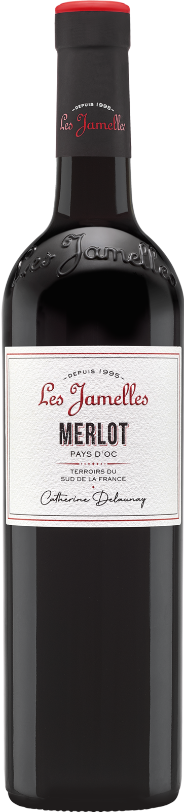 Les Jamelles Merlot Pays d'Oc IGP 2025 Rotwein Kiste 6 x 75 cl / 14 % Frankreich – Produktansicht