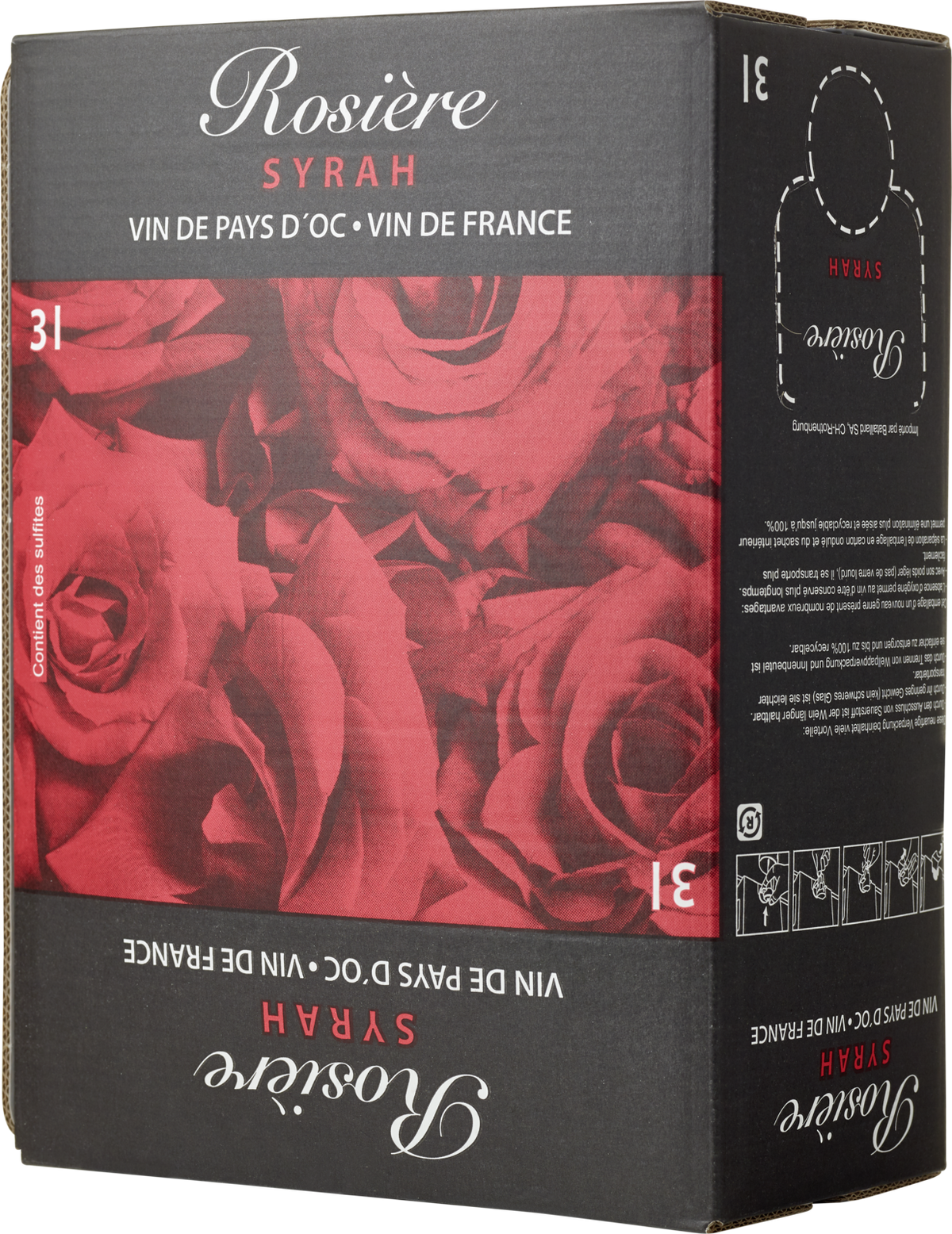 Rosière Syrah Pays d'Oc IGP 2023 Rotwein Kiste 4 x 75 cl / 12.5 % Frankreich – Produktansicht