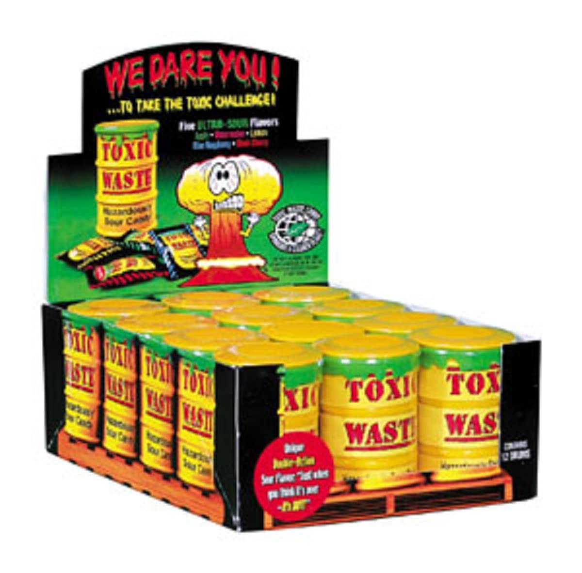 TOXIC-WASTE-Hazardously-SOUR-Candy-Box-12-x-42-Gramm