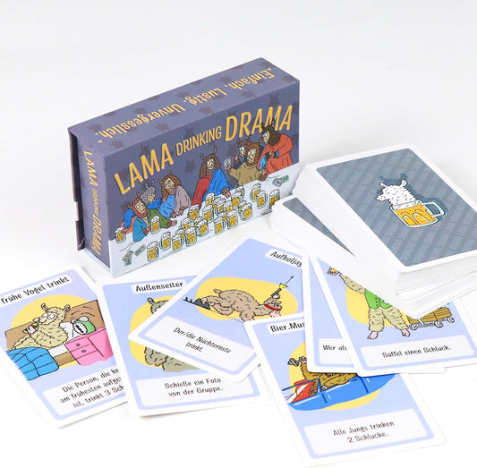 Trinkspiel-Lama-Drinking-Drama-Kartenspiel-mit-ber-60-Karten