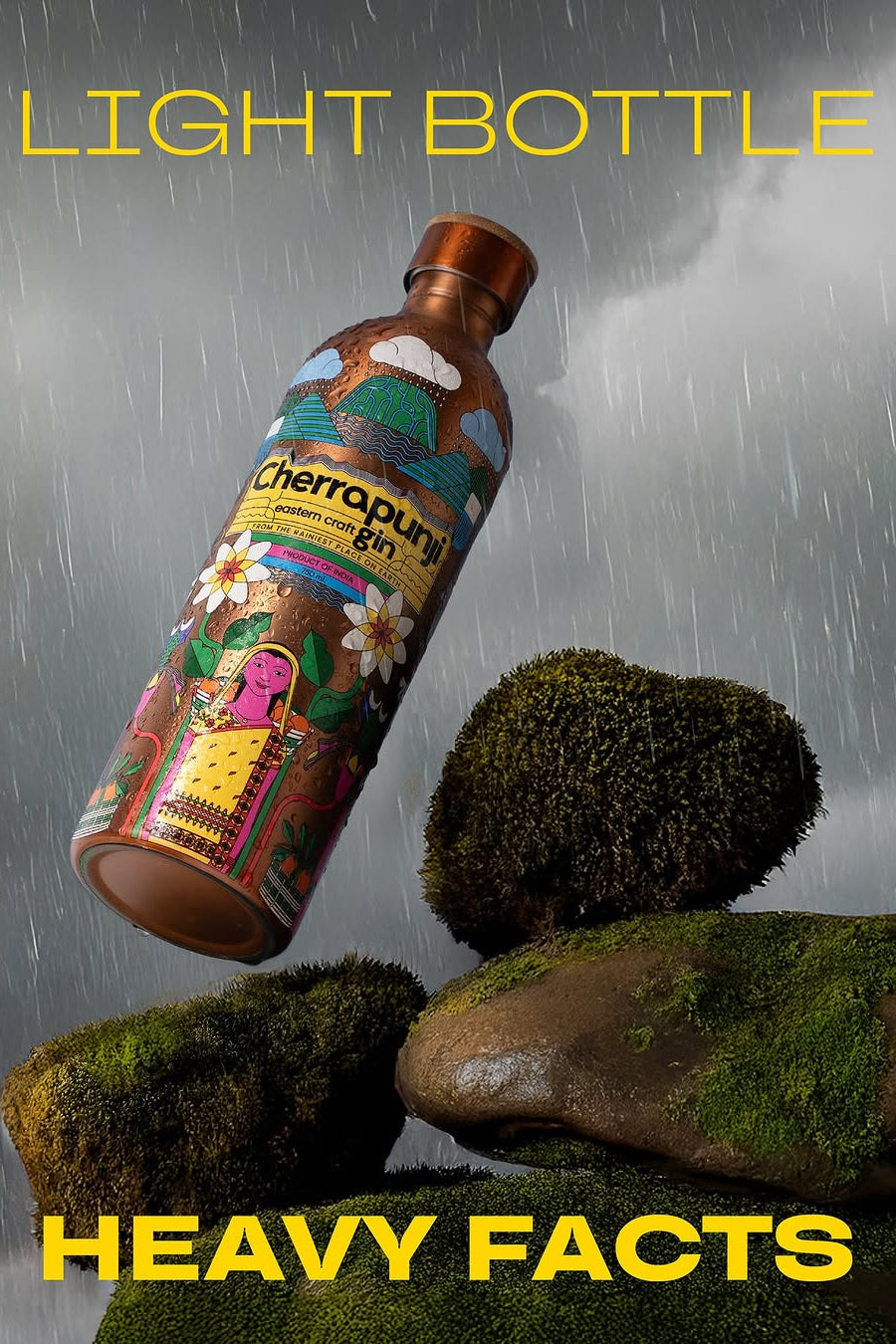 Cherrapunji Eastern Craft Gin – Detailansicht Edelstahlflasche