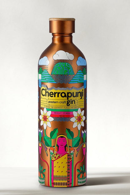 Cherrapunji Eastern Craft Gin – Kunstvolle Illustration Meghalaya
