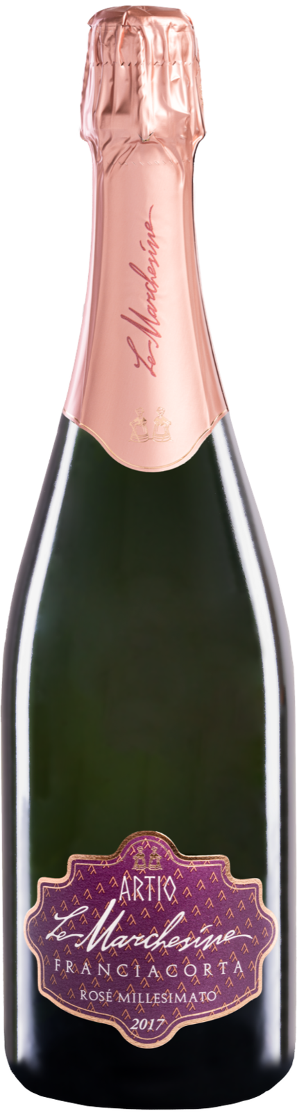 Le Marchesine Franciacorta DOCG Artio Brut Rosé Millesimato 2022 Schaumwein Kiste 6 x 75 cl / 13 % Italien – Flasche