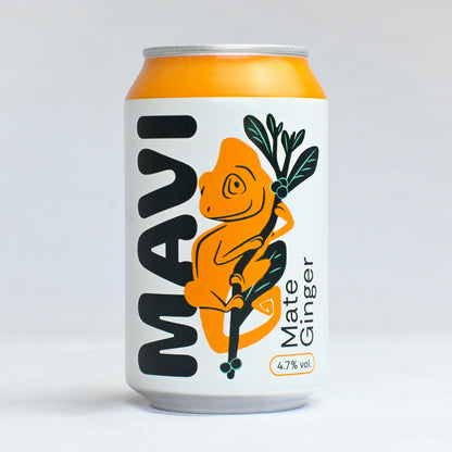 MAVI Mate Ginger Dose Kiste 24 x 330 ml / 4.7 % Schweiz – Dose Front