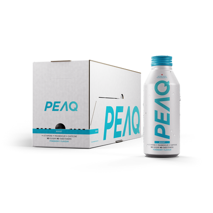 PEAQ BOOST Pineberry Swiss Performance Water Kiste 12 x 473 ml Schweiz – Ansicht Gebinde